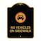 Signmission Designer Series Sign No Vehicles on Sidewalk, Black & Gold Aluminum Sign, 18" x 24", BG-1824-23551 A-DES-BG-1824-23551 - alternate 1